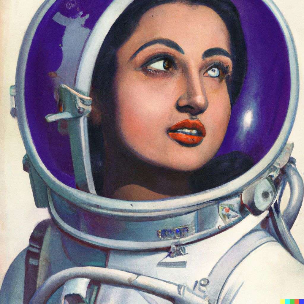an astronaut, front cover of Vogue, 1950